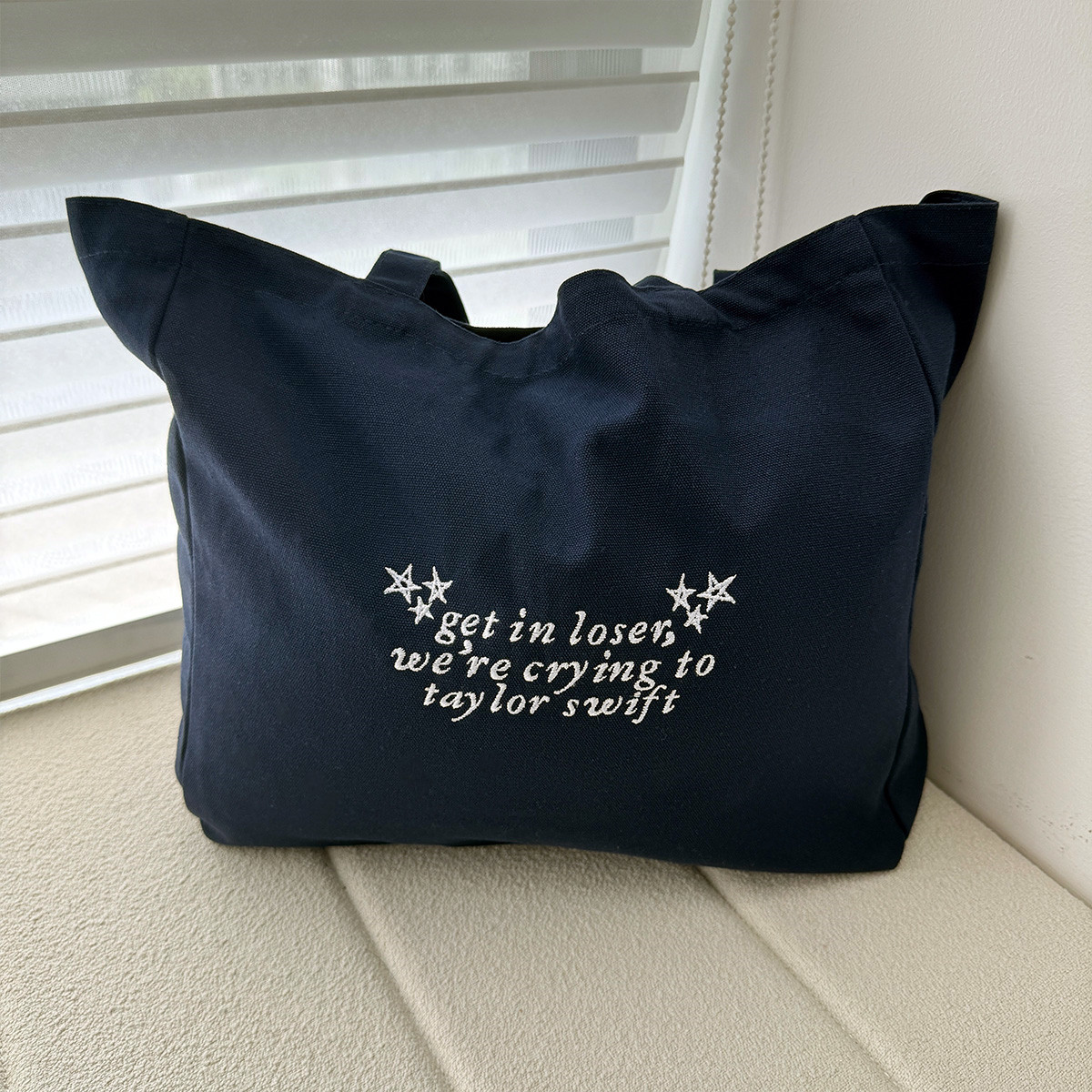 Women Bags Ck - Amerikanische Vintage-Stil Baumwolle Canvas Tragetaschen bestickt