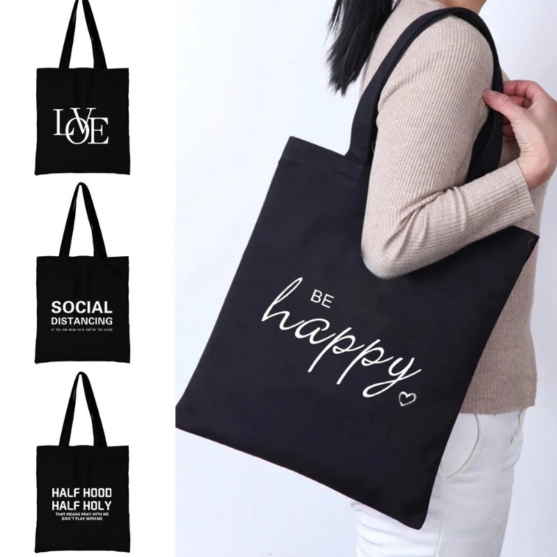 Women Bags For Office - Kawaii Cartoon Orange Katze Print Schwarz