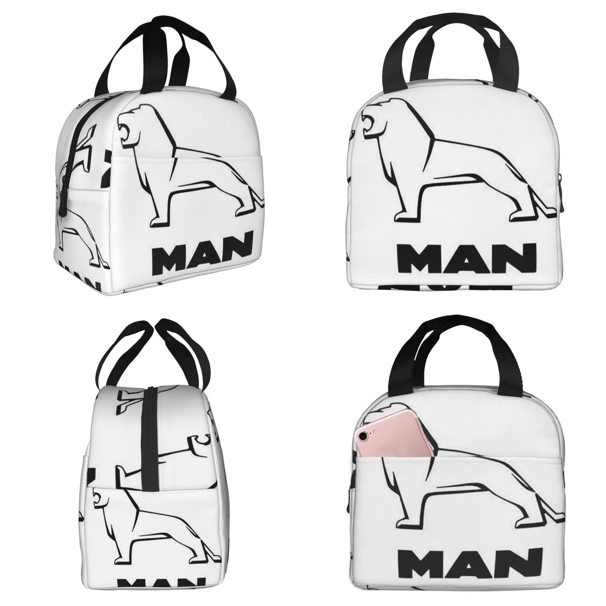 Women Bags For Office Use - Man Truck Bus Dual-Use-Logo-Isolierte Lunchtasche für