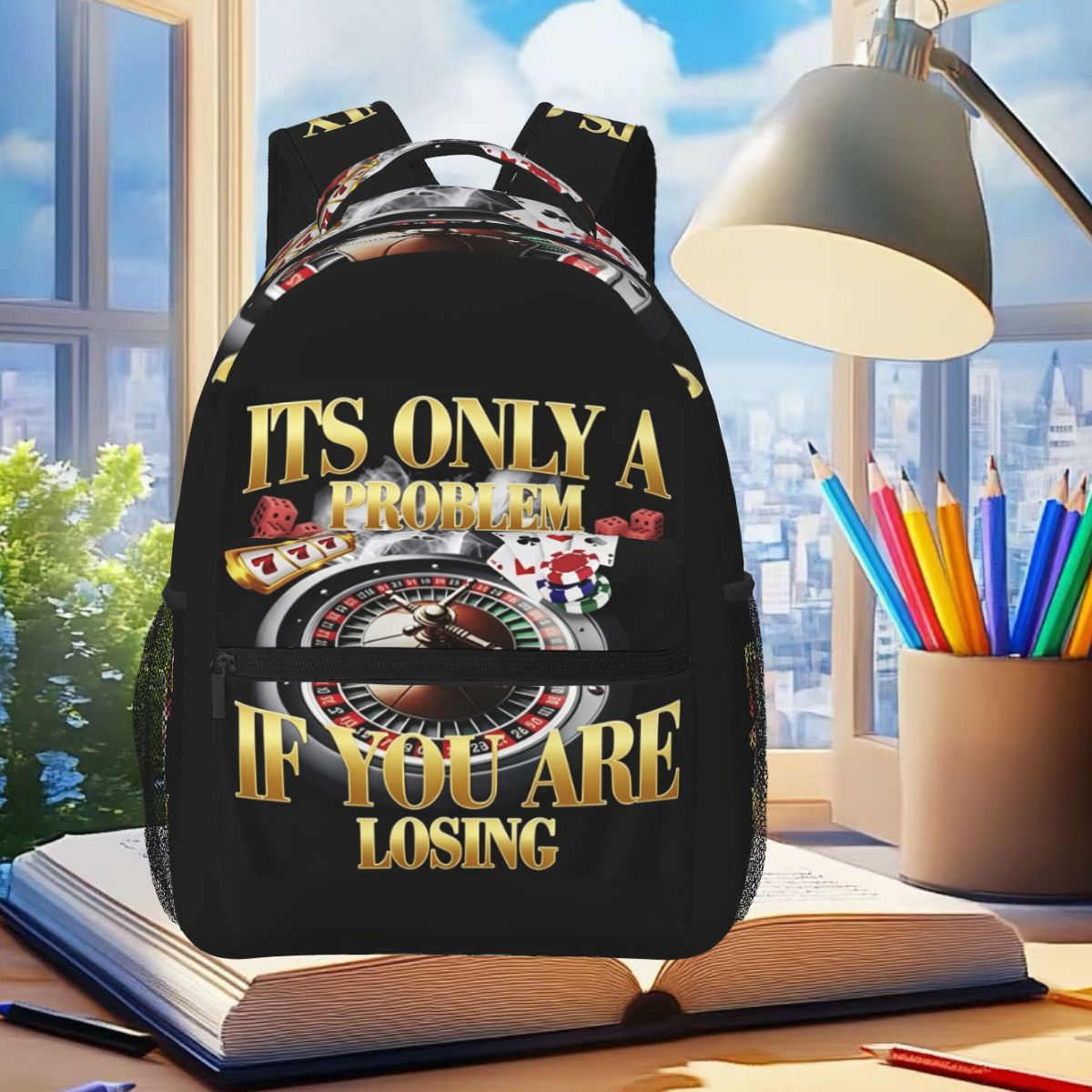 Women Bags Winners - „Winners Never Quit“ lustiger Glücksspiel-Meme-Rucksack für