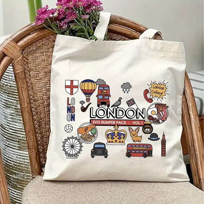 Women Bags In Uk - London UK Grafik-Tragetasche aus Segeltuch für