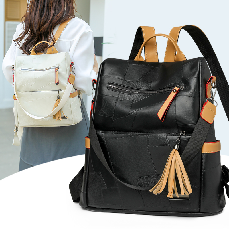 Women Bags For Office Use - Vintage-Rucksack aus PU-Leder für Damen, große
