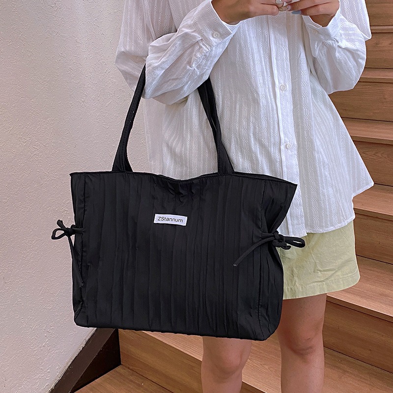 Faltbare gestreifte Nylon-Trag – Women Bags For Office Use Bewertung und Preis
