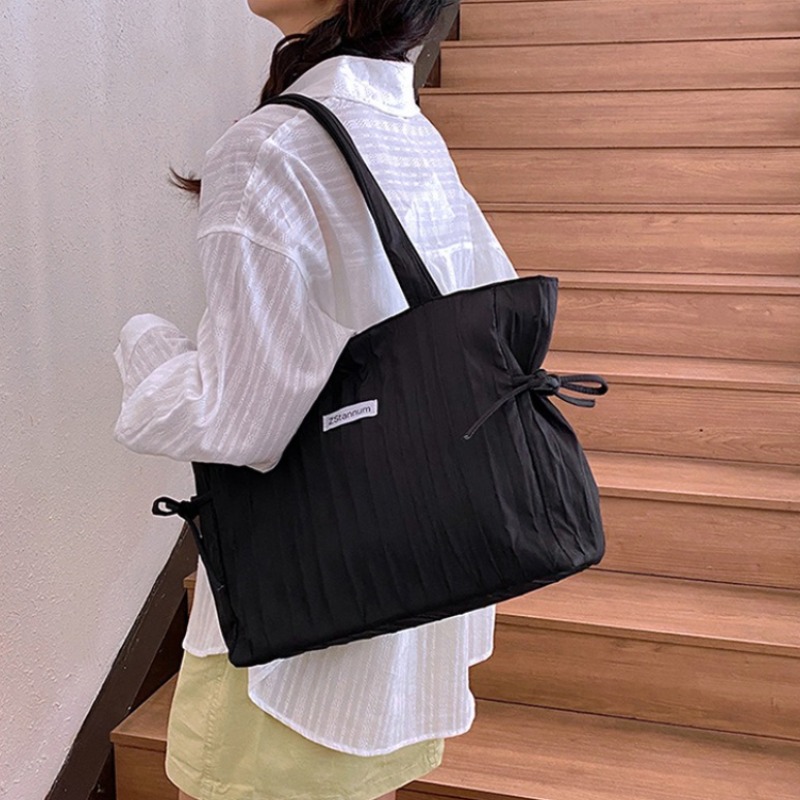 Faltbare gestreifte Nylon-Trag – Women Bags For Office Use Bewertung und Preis
