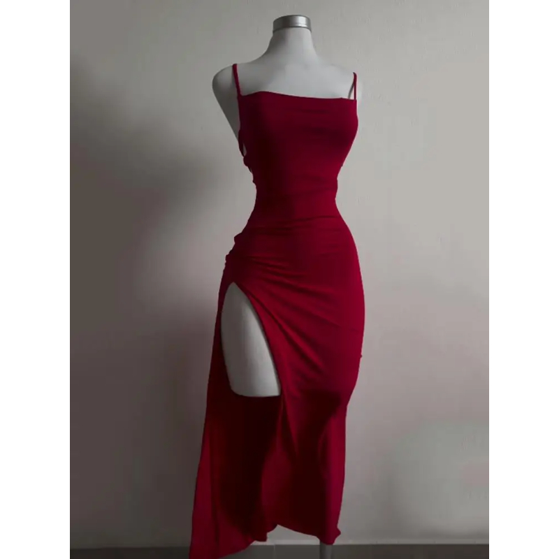 2025, sexy Straps-Schlitzkleid – Women Bags Winners Bewertung und Preis