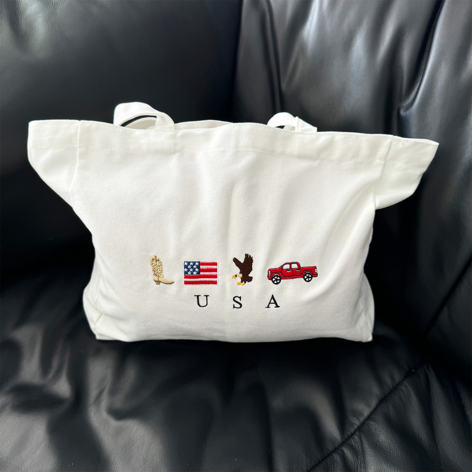 USA Ikonen gestickte weiße Lei – Women Bags Ck Bewertung und Preis
